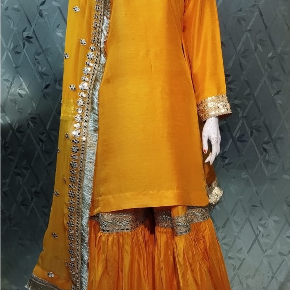 Elegant Orange Wedding Dress